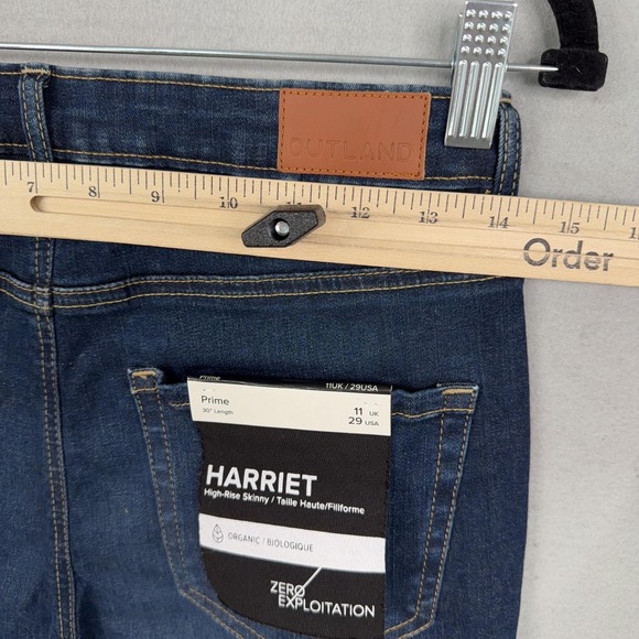 Outland Jeans Womens 29 Blue Denim Harriet High Rise Skinny 30 Inseam Organic - Picture 14 of 16